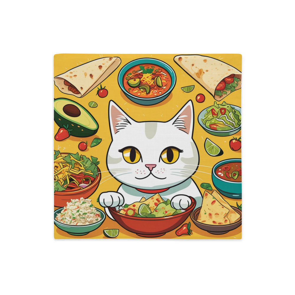 PugMug Custom White Companion Cat Premium Pillow Case