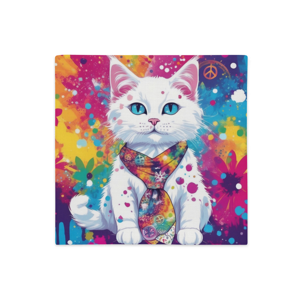 PugMug Custom White Companion Cat Premium Pillow Case