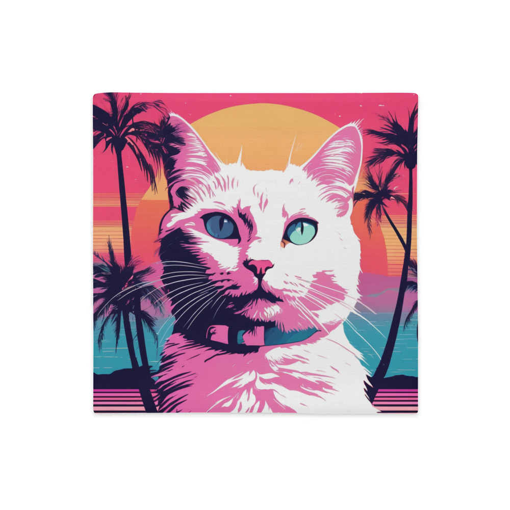 PugMug Custom White Companion Cat Premium Pillow Case