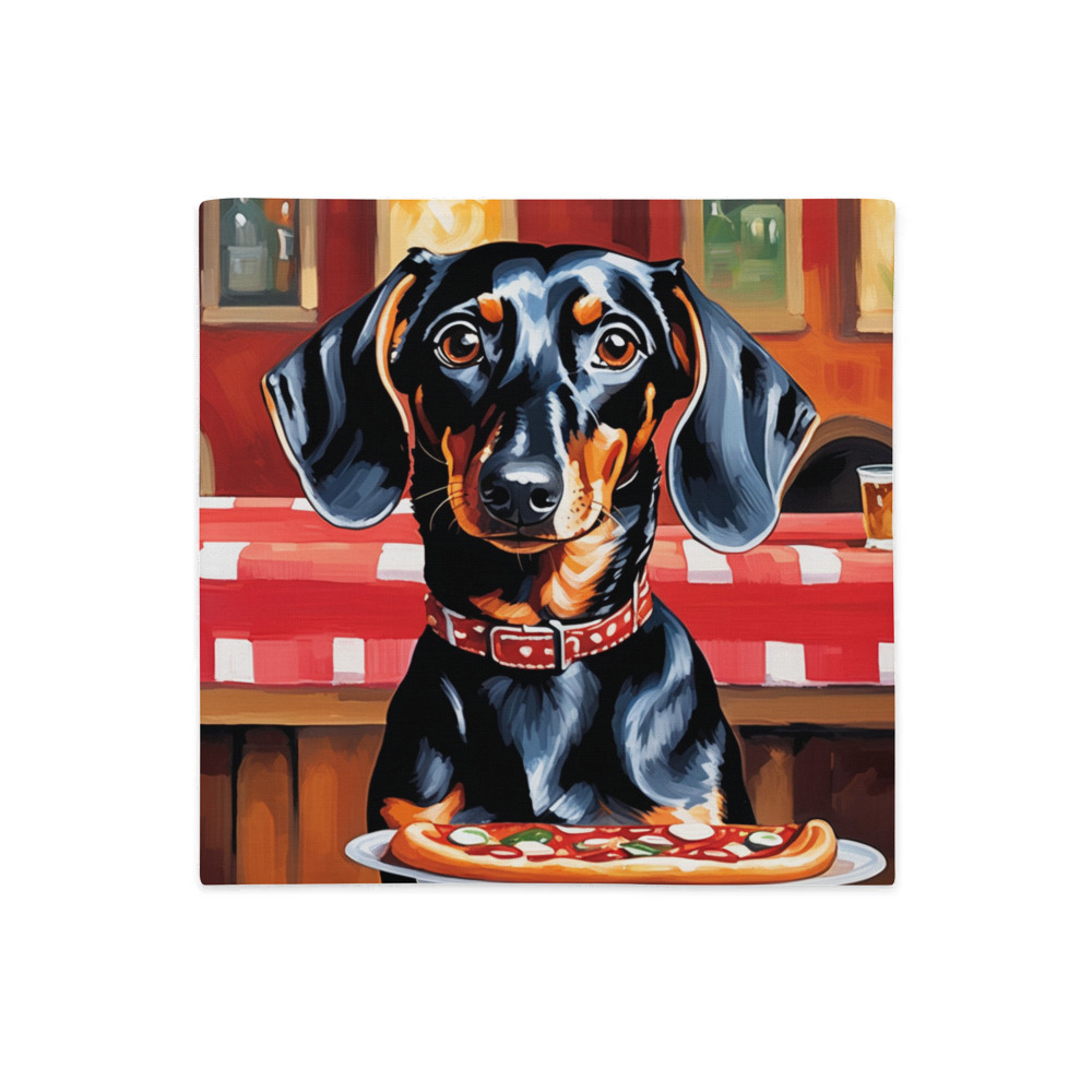 PugMug Custom Black Dachshund Premium Pillow Case