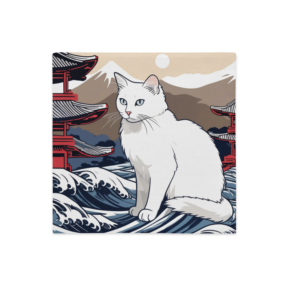 PugMug Custom White Companion Cat Premium Pillow Case