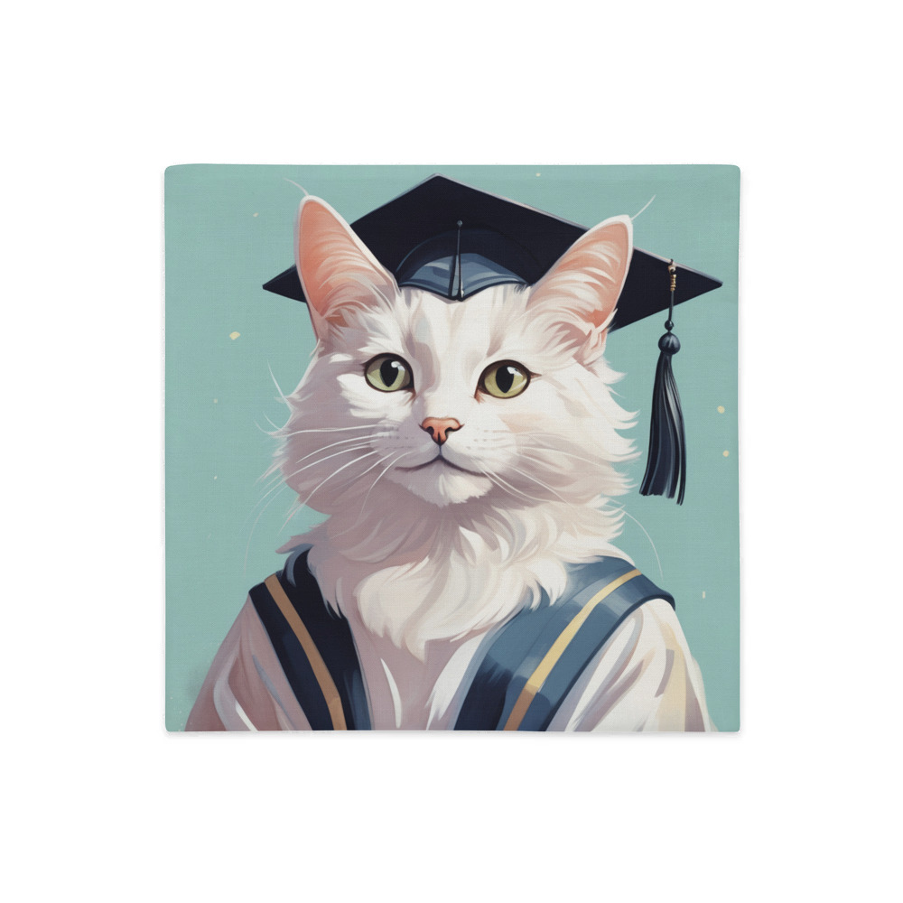 PugMug Custom White Companion Cat Premium Pillow Case