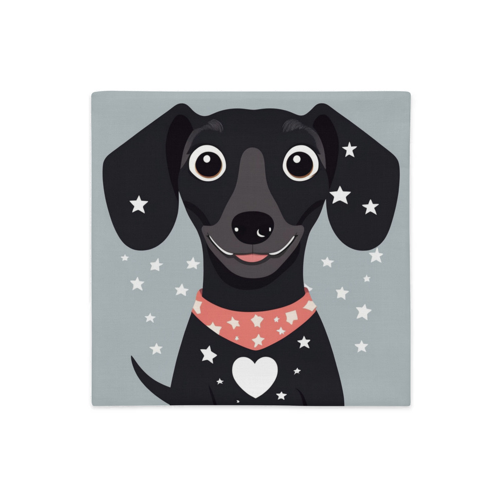 PugMug Custom Black Dachshund Premium Pillow Case