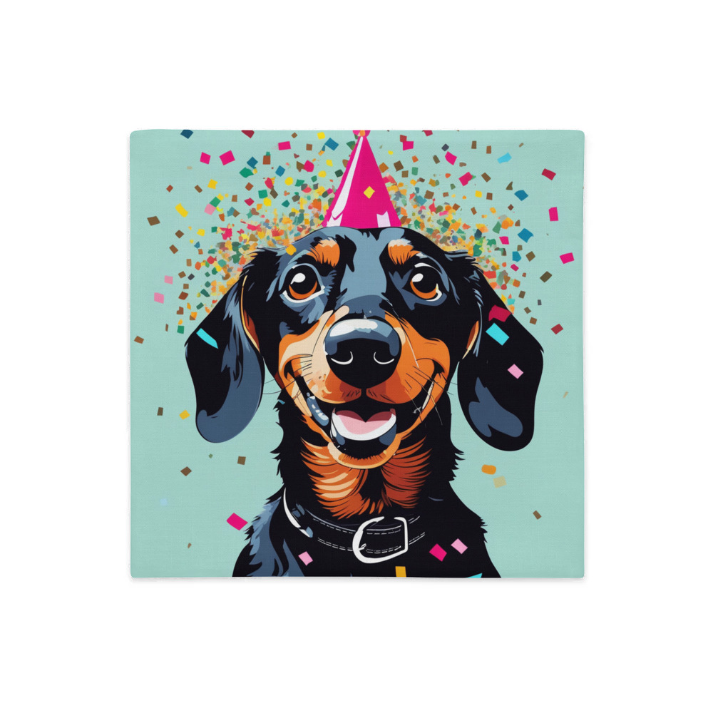 PugMug Custom Black Dachshund Premium Pillow Case