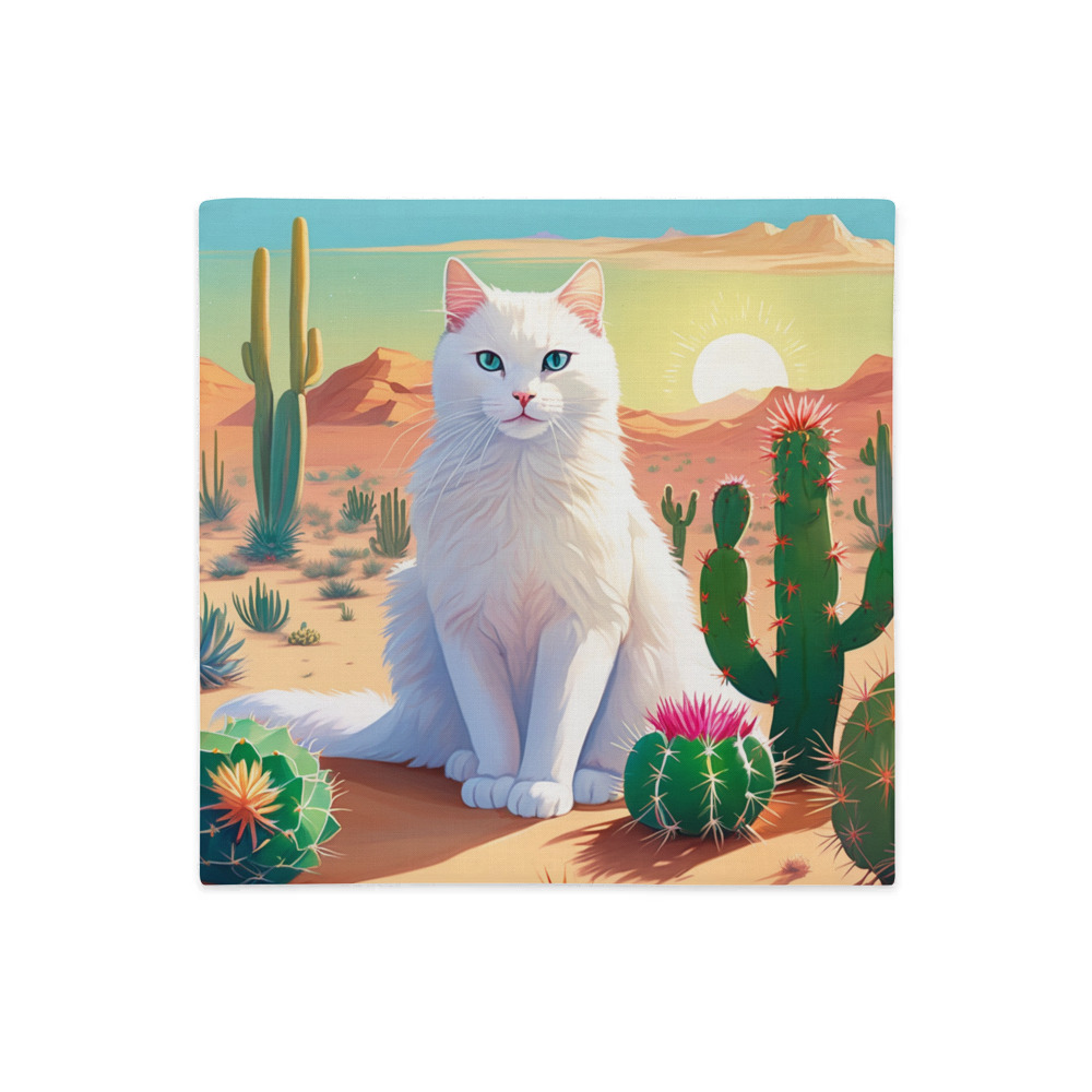 PugMug Custom White Companion Cat Premium Pillow Case