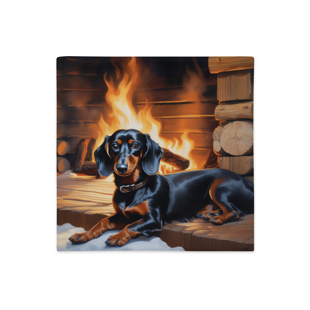 PugMug Custom Black Dachshund Premium Pillow Case