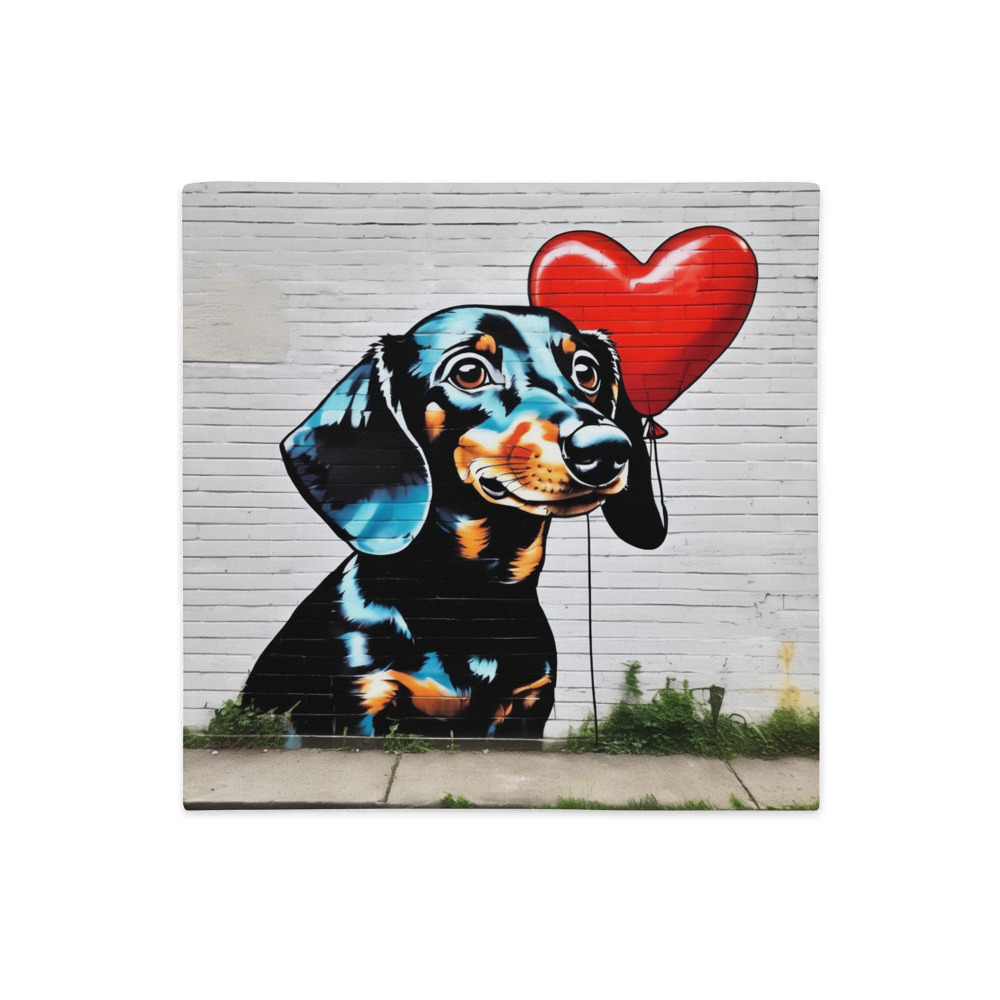 PugMug Custom Black Dachshund Premium Pillow Case