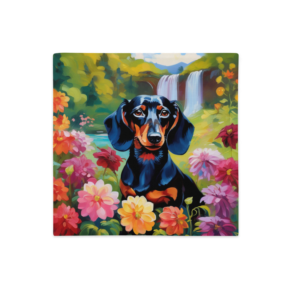 PugMug Custom Black Dachshund Premium Pillow Case