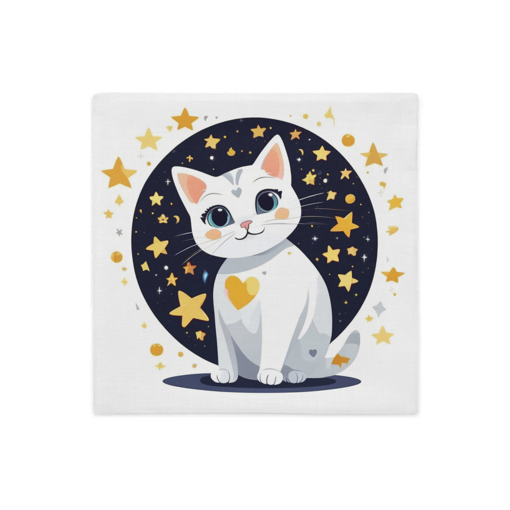 PugMug Custom White Companion Cat Premium Pillow Case