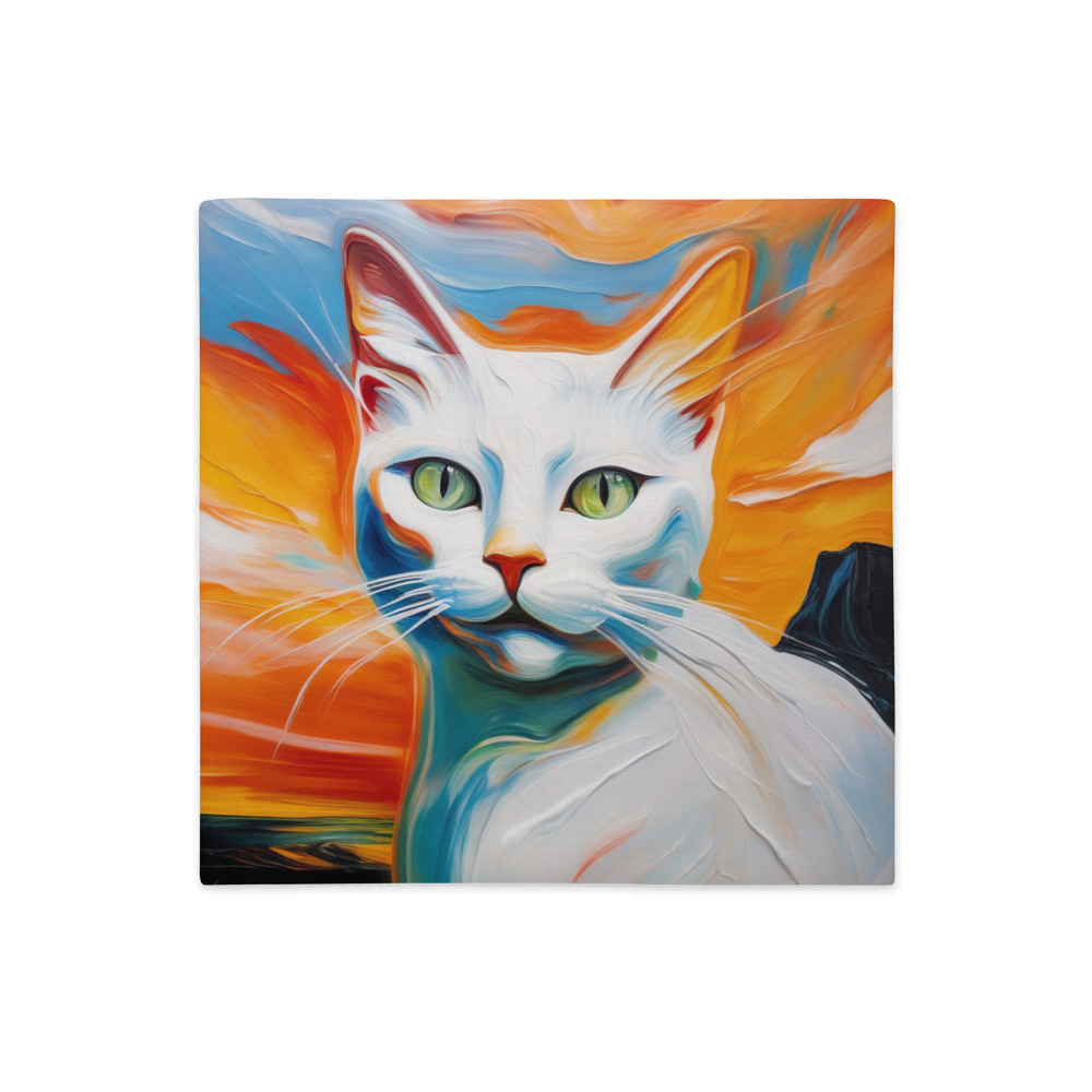 PugMug Custom White Companion Cat Premium Pillow Case