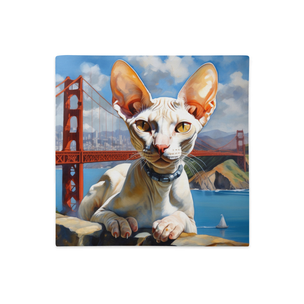 PugMug Custom White Sphynx Cat Premium Pillow Case