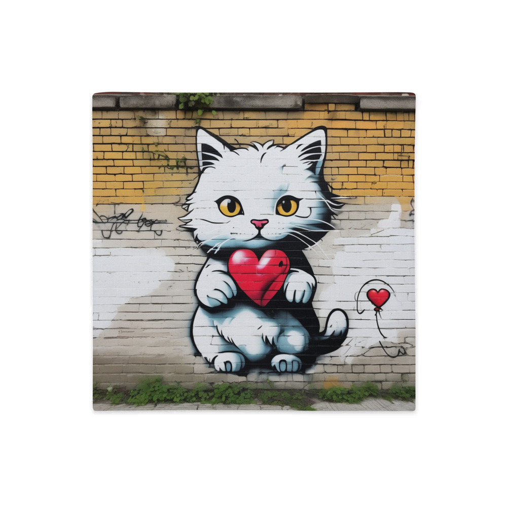 PugMug Custom White Companion Cat Premium Pillow Case