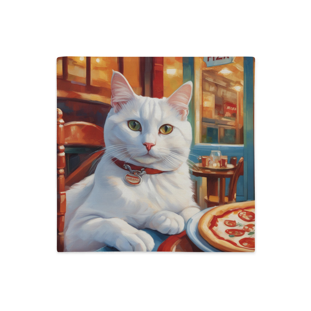 PugMug Custom White Companion Cat Premium Pillow Case