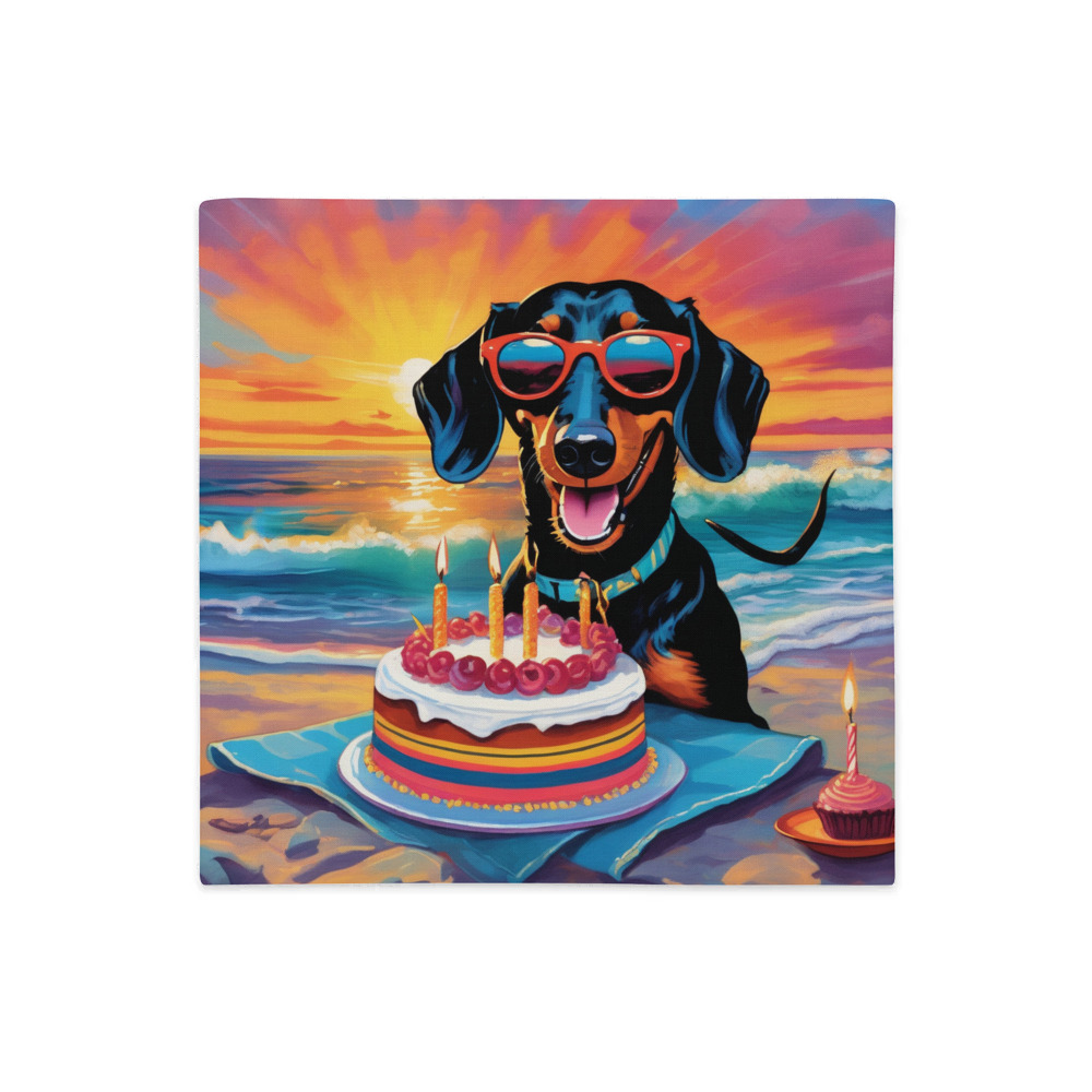 PugMug Custom Black Dachshund Premium Pillow Case