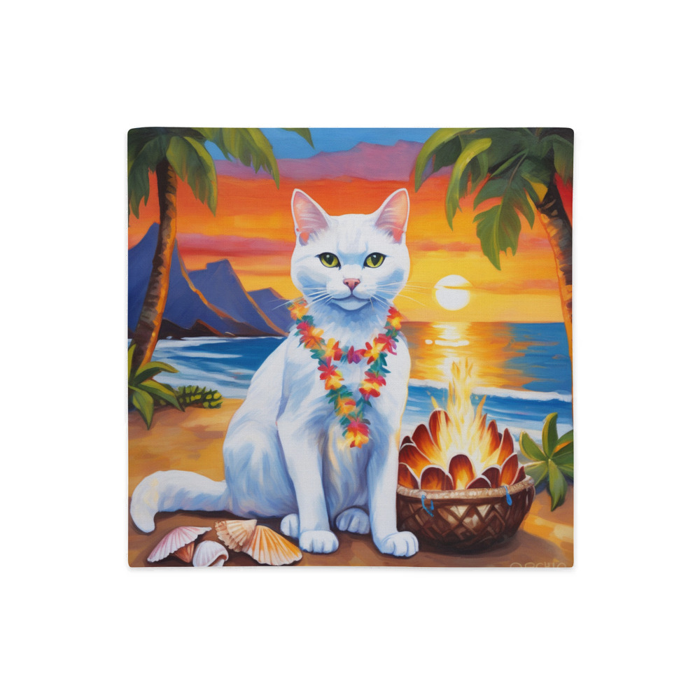 PugMug Custom White Companion Cat Premium Pillow Case