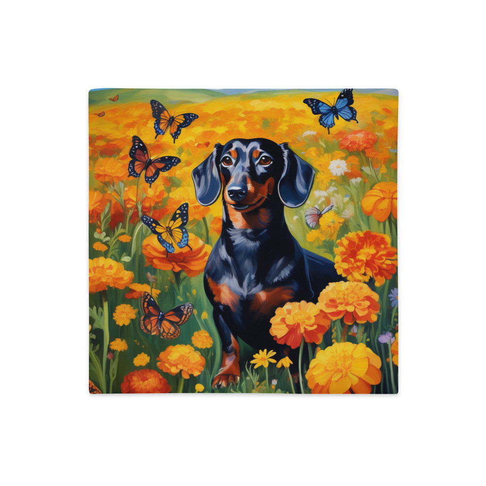 PugMug Custom Black Dachshund Premium Pillow Case