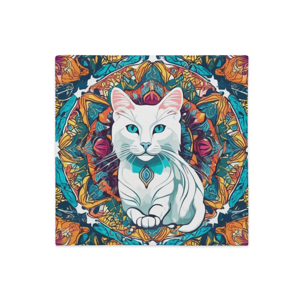 PugMug Custom White Companion Cat Premium Pillow Case