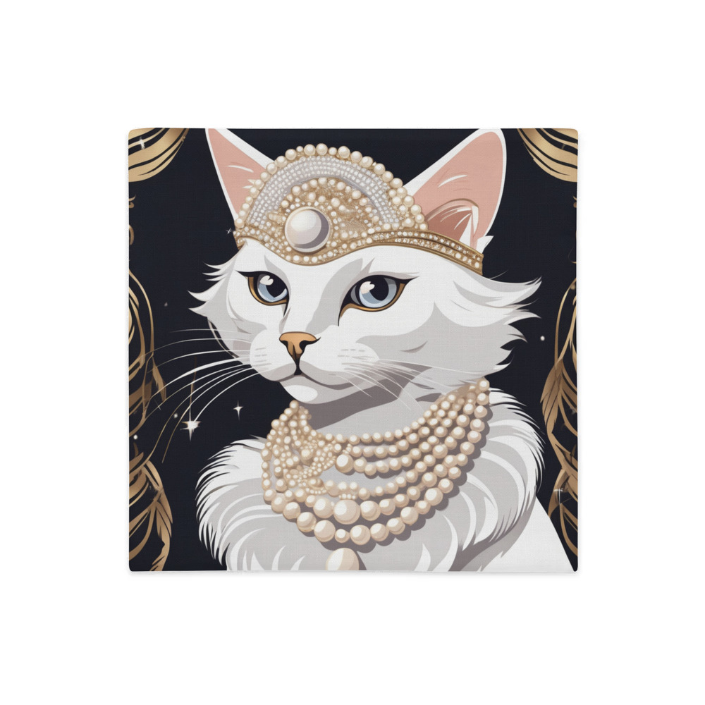 PugMug Custom White Companion Cat Premium Pillow Case