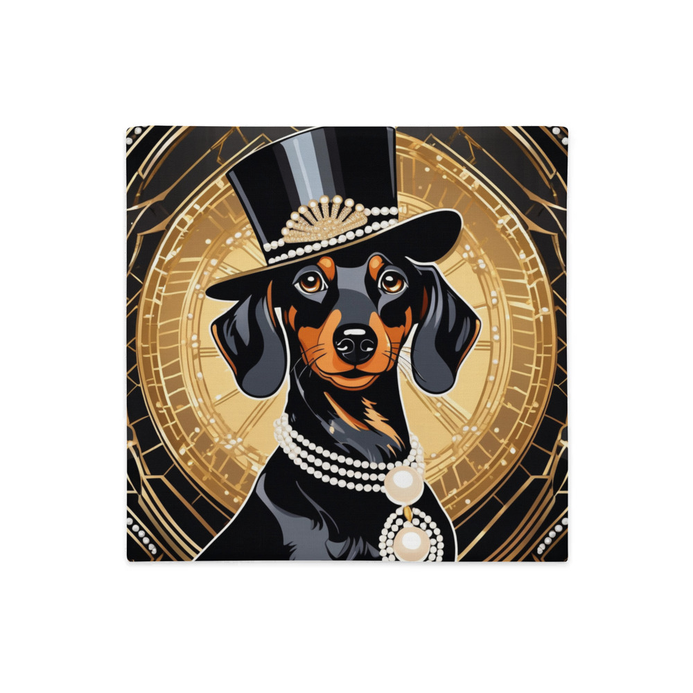 PugMug Custom Black Dachshund Premium Pillow Case