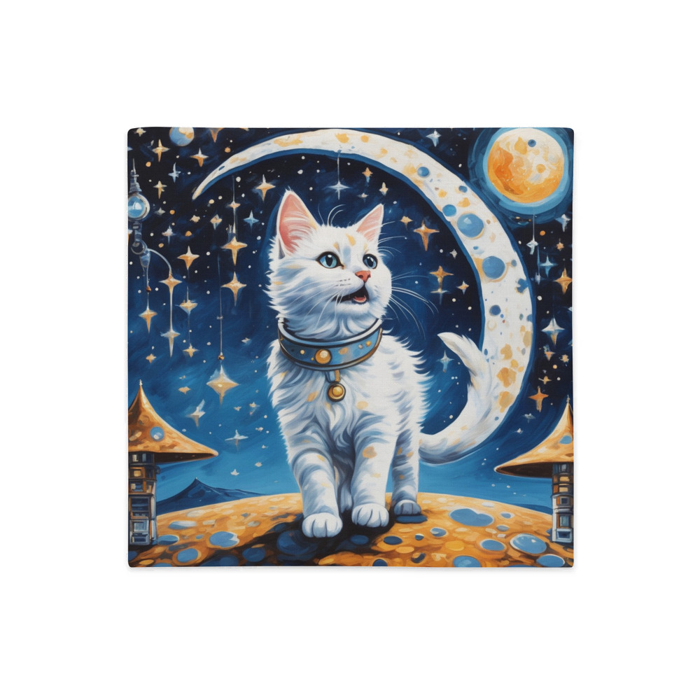 PugMug Custom White Companion Cat Premium Pillow Case