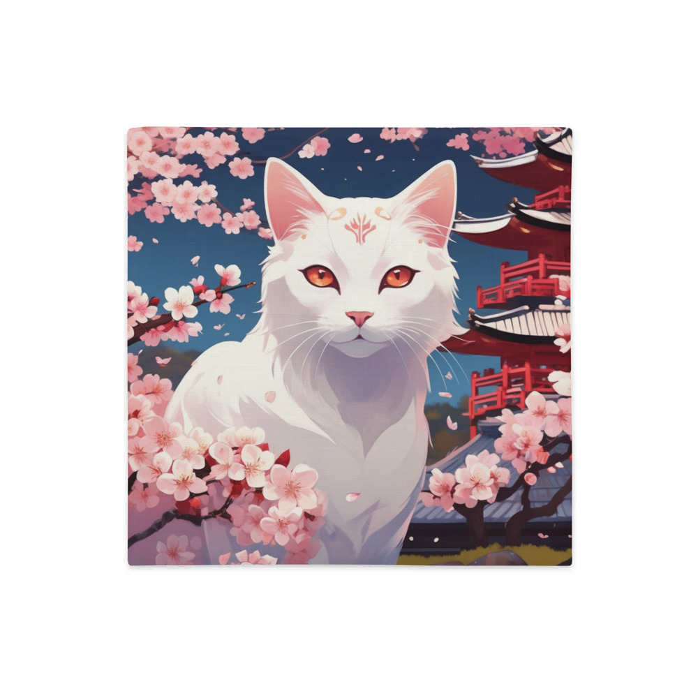 PugMug Custom White Companion Cat Premium Pillow Case