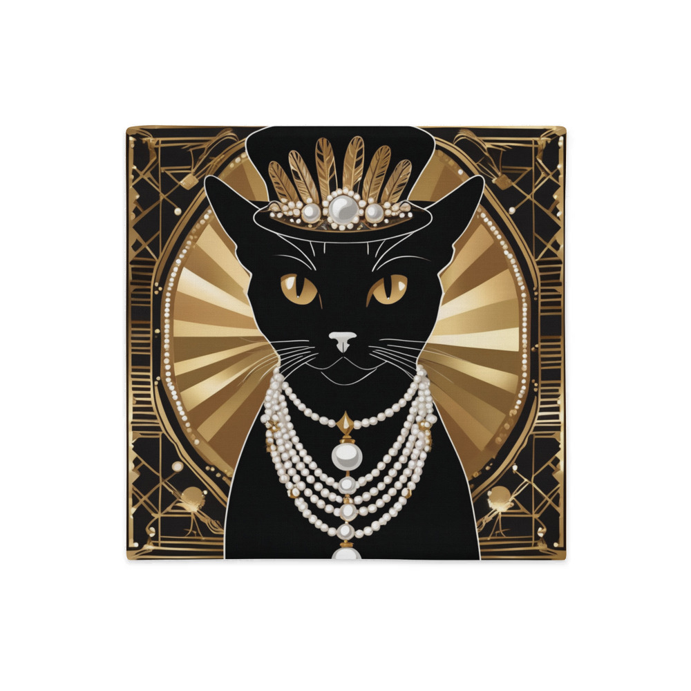 PugMug Custom Black Abyssinian Cat Premium Pillow Case