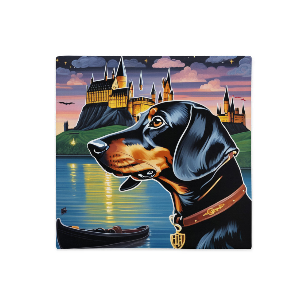 PugMug Custom Black Dachshund Premium Pillow Case