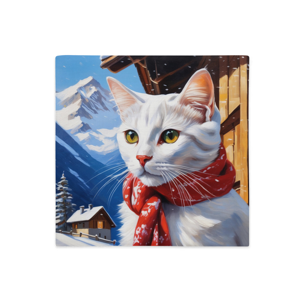 PugMug Custom White Companion Cat Premium Pillow Case