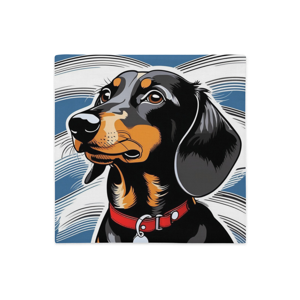 PugMug Custom Black Dachshund Premium Pillow Case