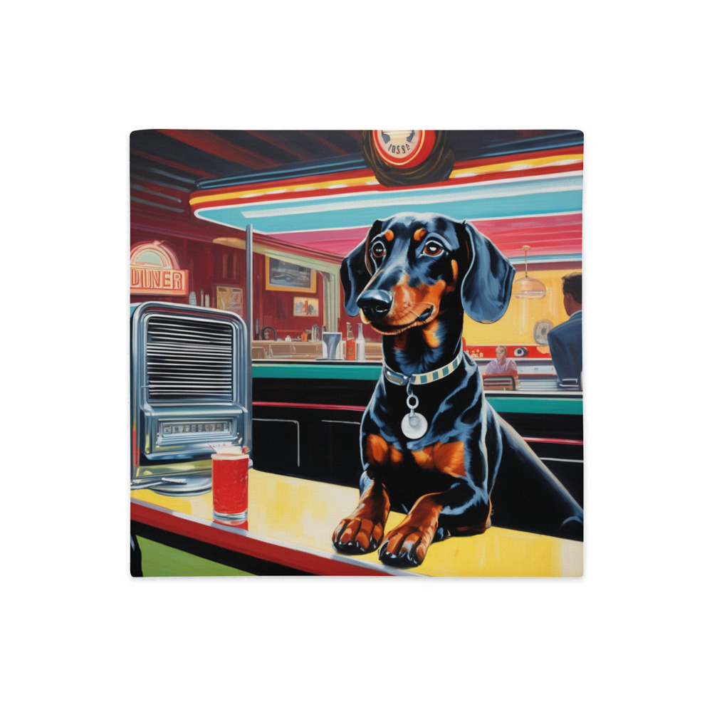 PugMug Custom Black Dachshund Premium Pillow Case