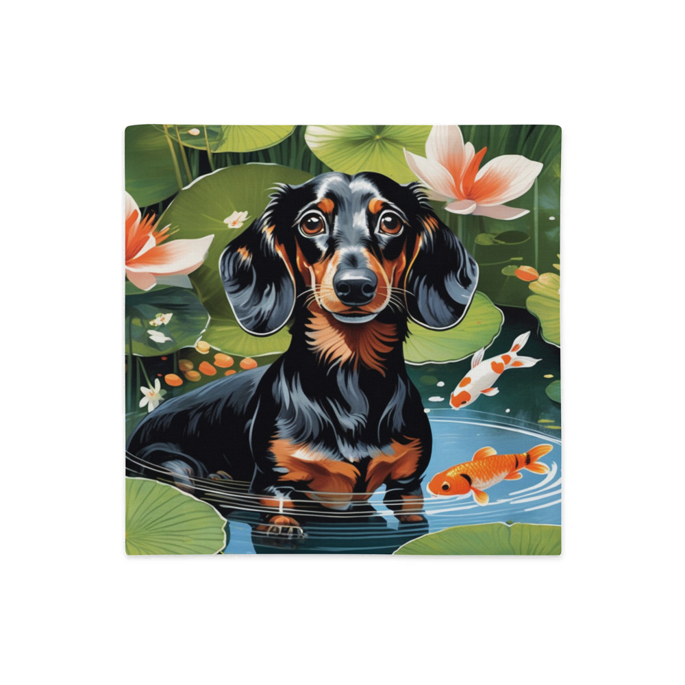 PugMug Custom Black Dachshund Premium Pillow Case