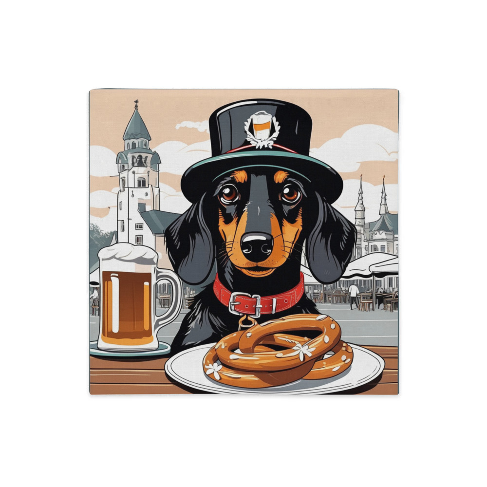 PugMug Custom Black Dachshund Premium Pillow Case