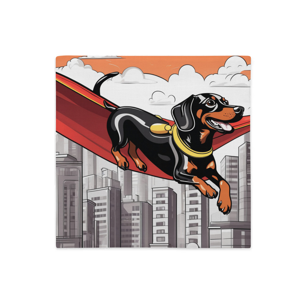 PugMug Custom Black Dachshund Premium Pillow Case