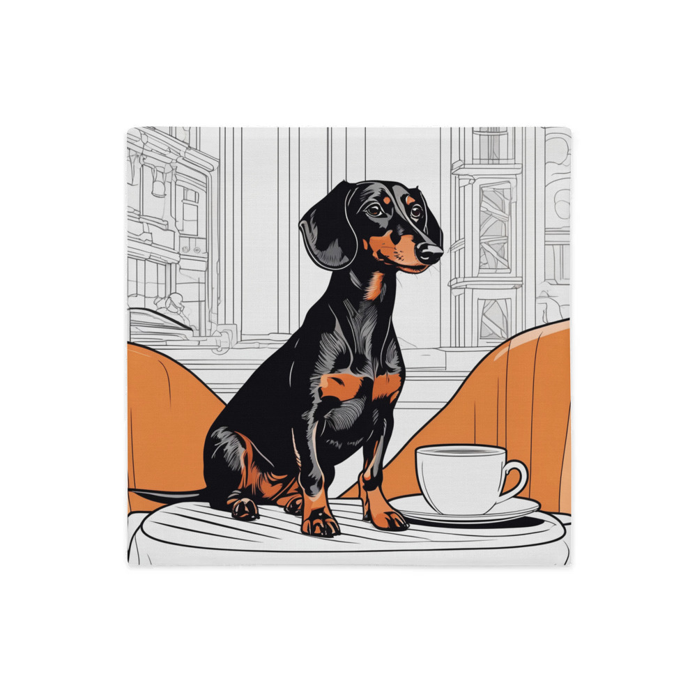 PugMug Custom Black Dachshund Premium Pillow Case