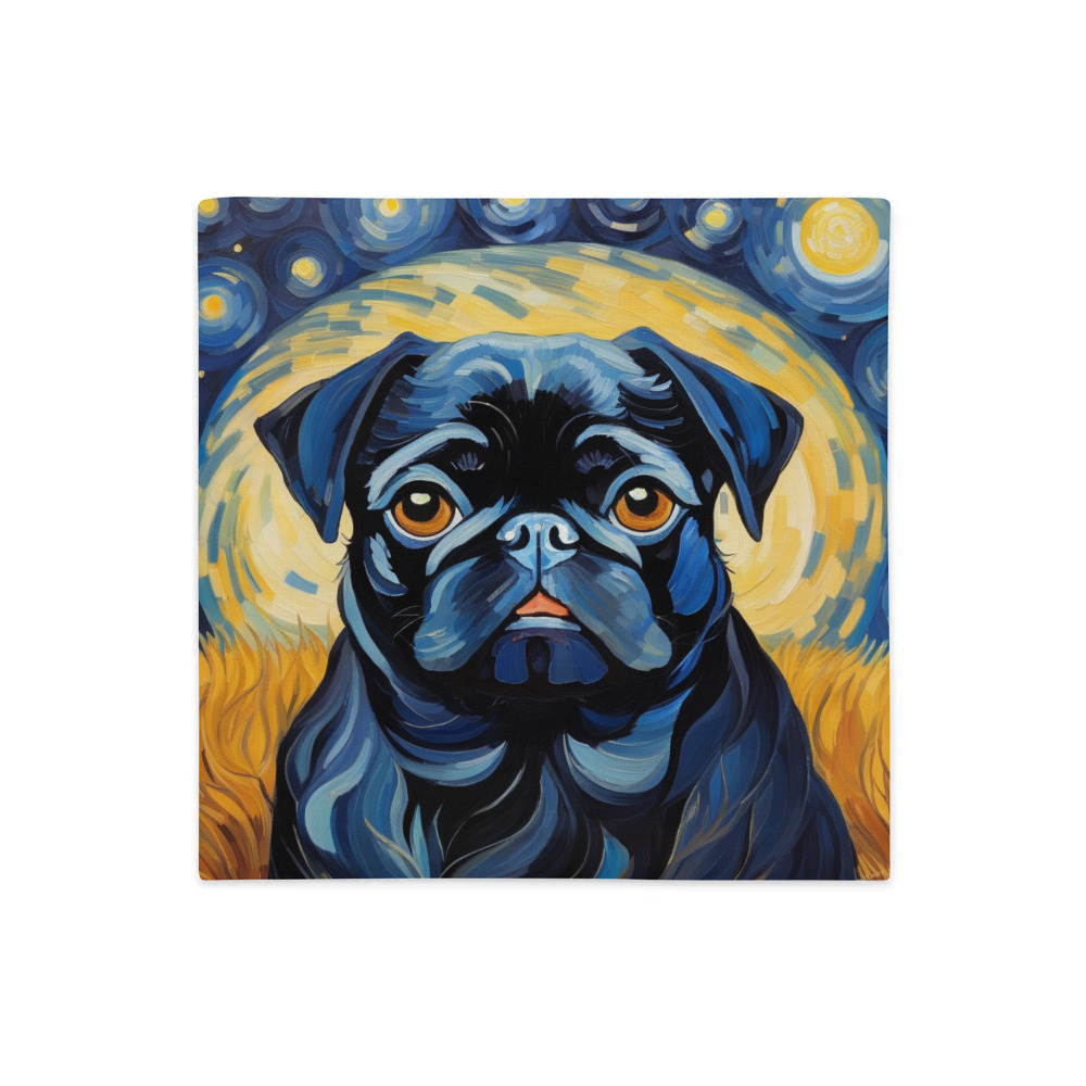 PugMug Custom Black Pug Premium Pillow Case