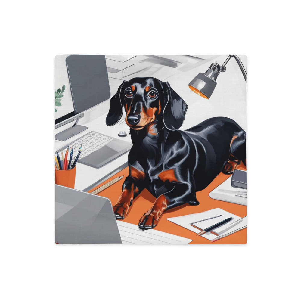 PugMug Custom Black Dachshund Premium Pillow Case