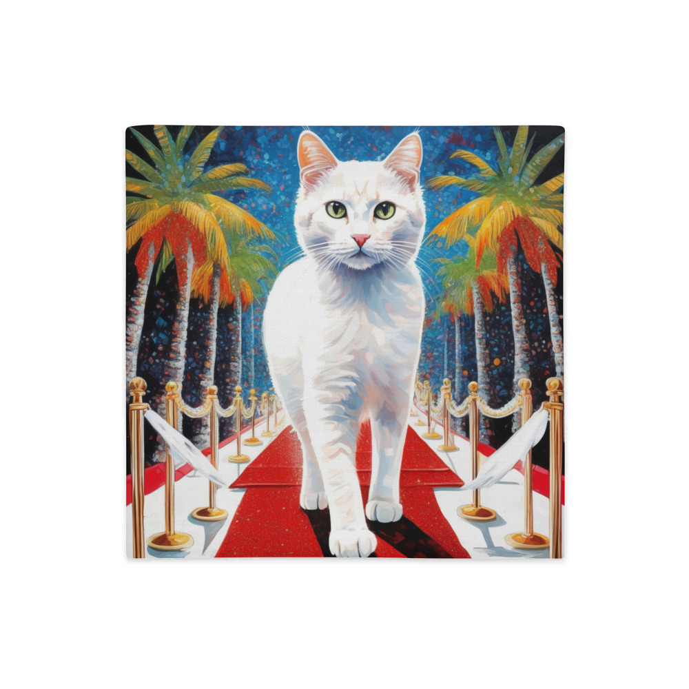 PugMug Custom White Companion Cat Premium Pillow Case