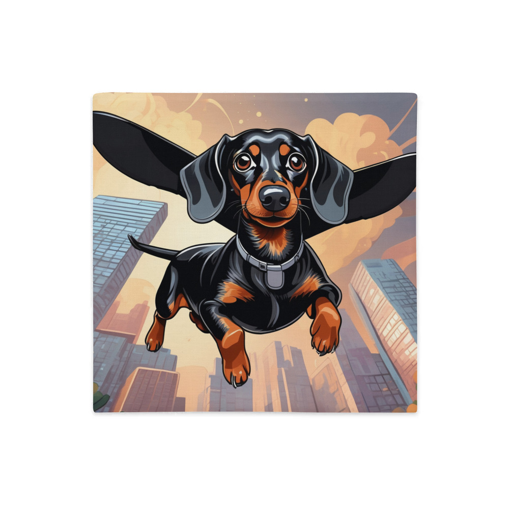 PugMug Custom Black Dachshund Premium Pillow Case