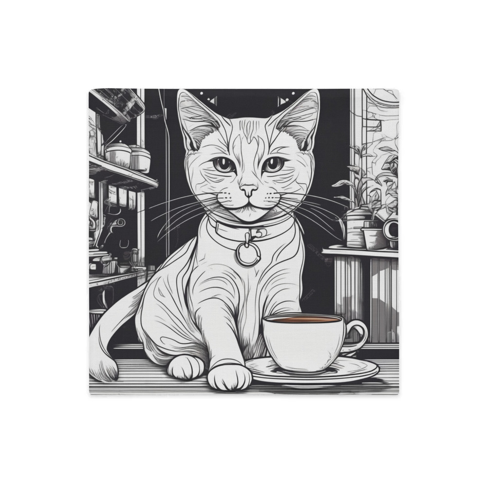 PugMug Custom White Companion Cat Premium Pillow Case