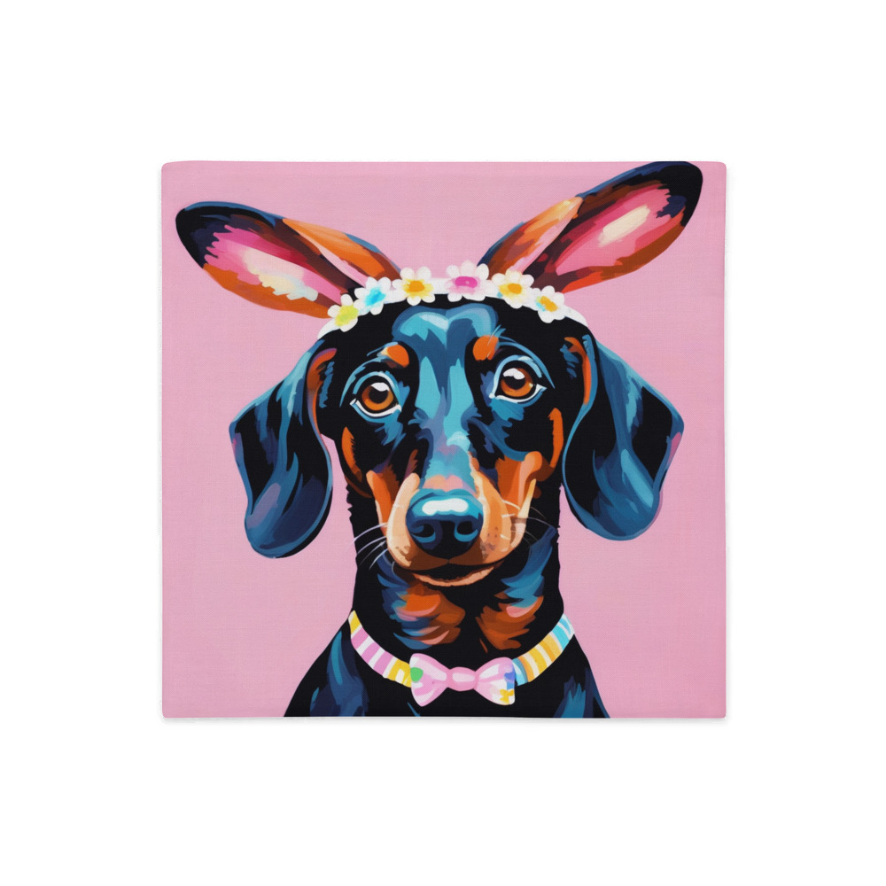 PugMug Custom Black Dachshund Premium Pillow Case