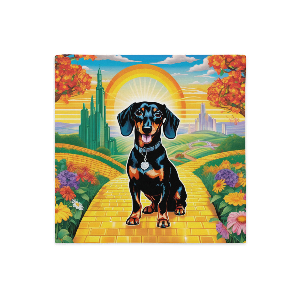 PugMug Custom Black Dachshund Premium Pillow Case