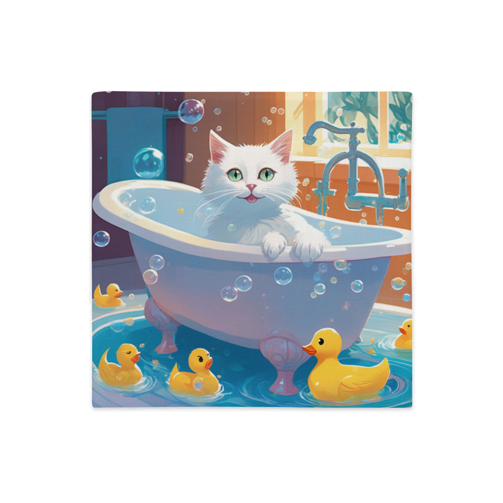 PugMug Custom White Companion Cat Premium Pillow Case