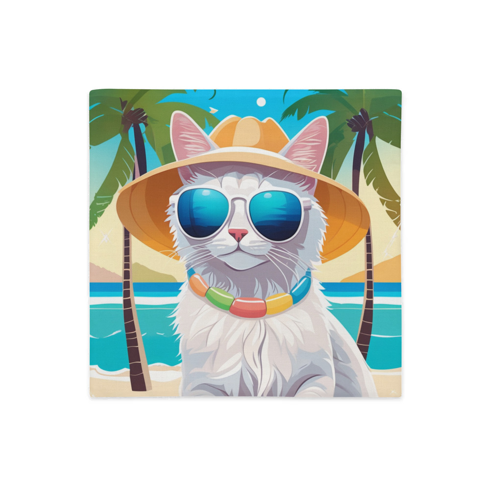 PugMug Custom White Companion Cat Premium Pillow Case