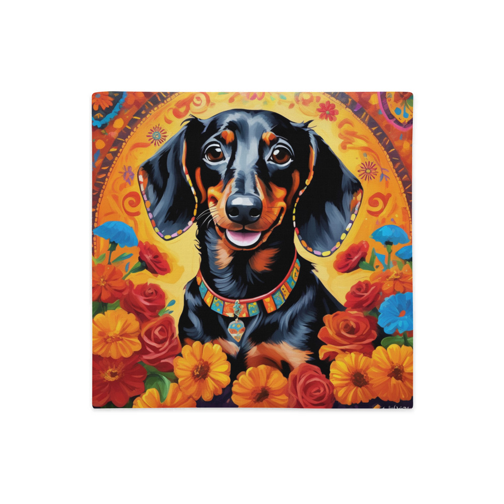 PugMug Custom Black Dachshund Premium Pillow Case