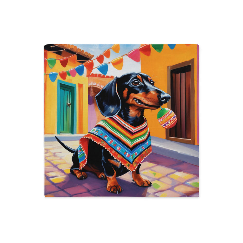 PugMug Custom Black Dachshund Premium Pillow Case