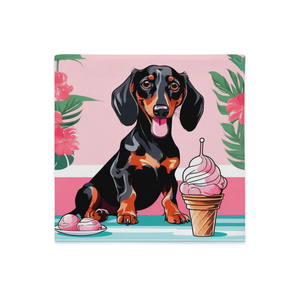 PugMug Custom Black Dachshund Premium Pillow Case