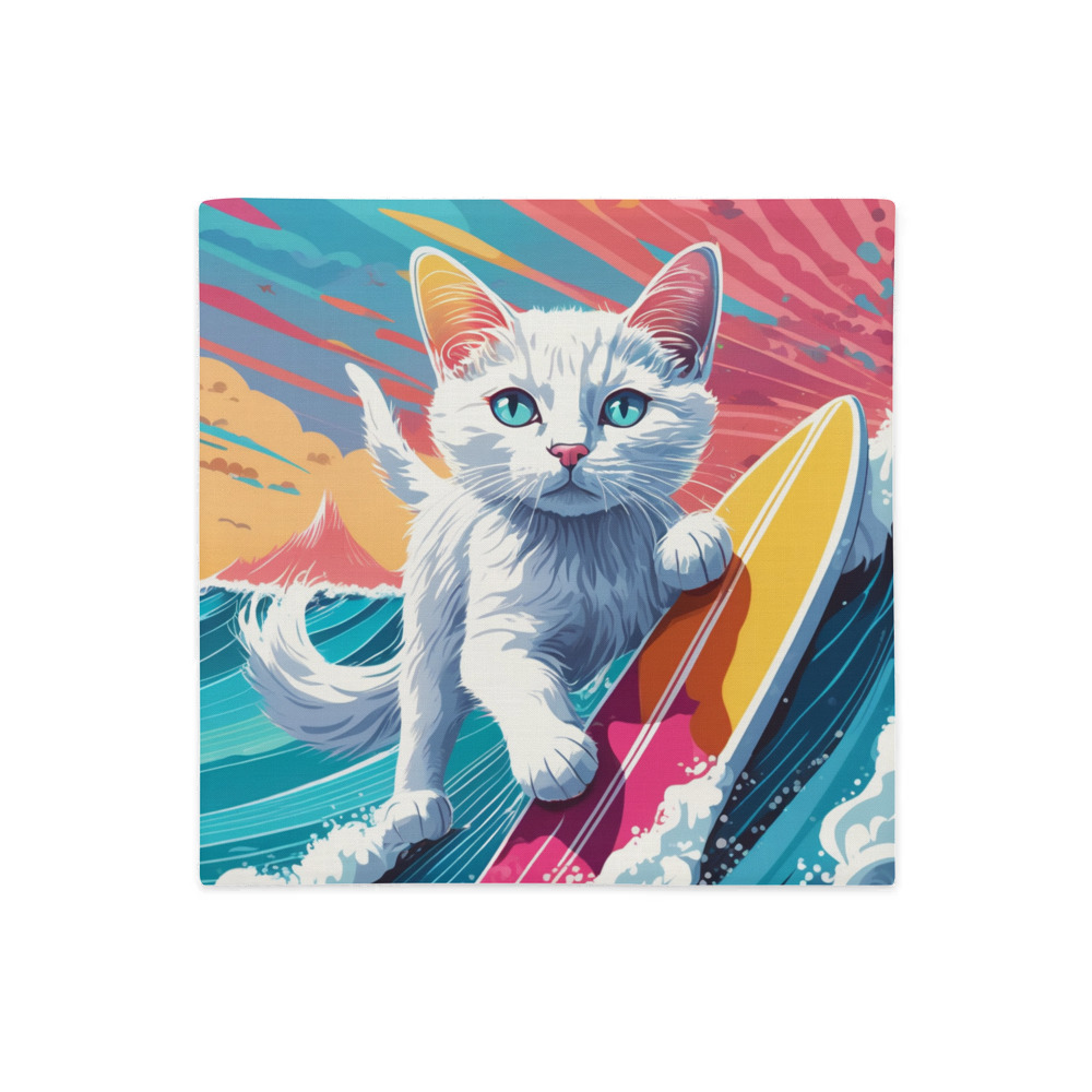 PugMug Custom White Companion Cat Premium Pillow Case