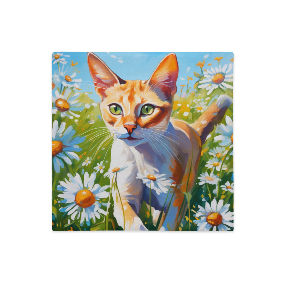 PugMug Custom White Abyssinian Cat Premium Pillow Case