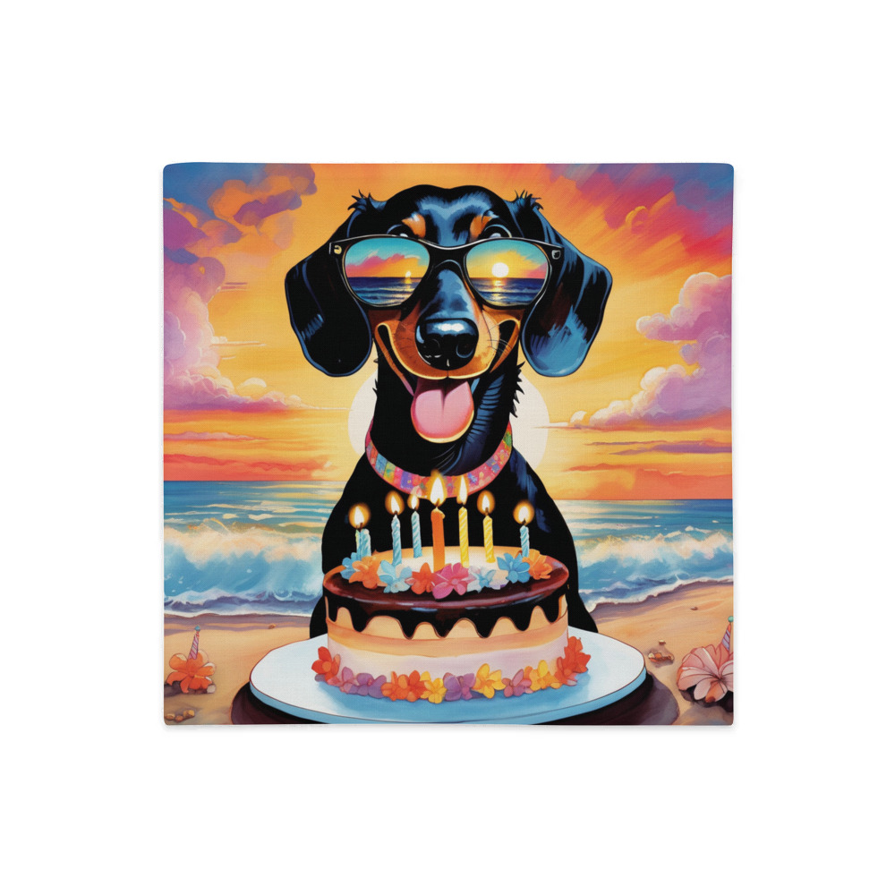 PugMug Custom Black Dachshund Premium Pillow Case