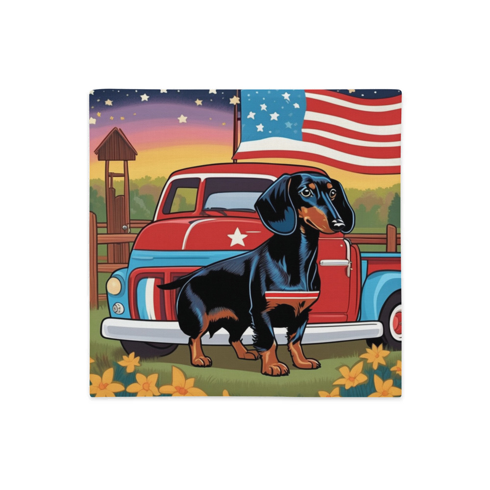 PugMug Custom Black Dachshund Premium Pillow Case